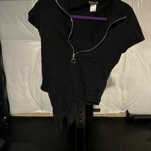 VENUS Black Zip-Up Bodysuit